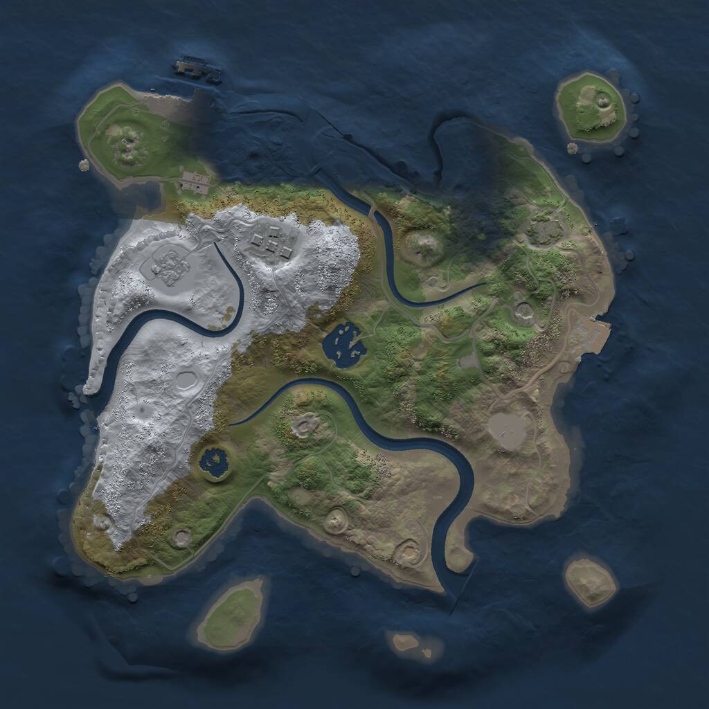Rust Map: Procedural Map, Size: 2500, Seed: 87736312, 7 Monuments