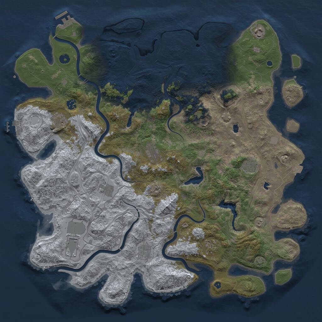 Rust Map: Procedural Map, Size: 4800, Seed: 1346035629, 17 Monuments