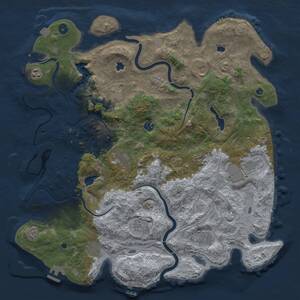 Thumbnail Rust Map: Procedural Map, Size: 4500, Seed: 574259084, 17 Monuments
