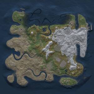 Thumbnail Rust Map: Procedural Map, Size: 3500, Seed: 389123257, 14 Monuments