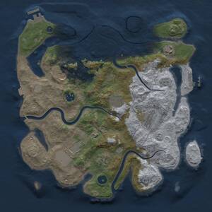 Thumbnail Rust Map: Procedural Map, Size: 3500, Seed: 231556142, 14 Monuments