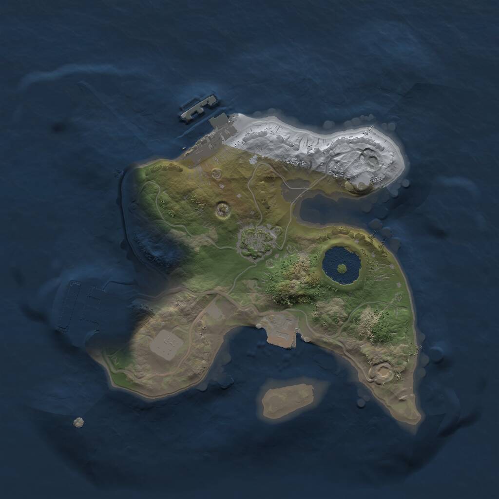 Rust Map: Procedural Map, Size: 2000, Seed: 1824058068, 4 Monuments