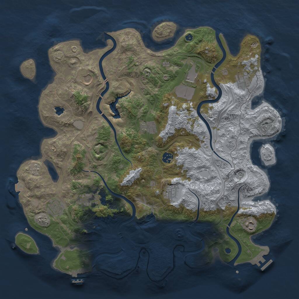 Rust Map: Procedural Map, Size: 4250, Seed: 616397954, 16 Monuments