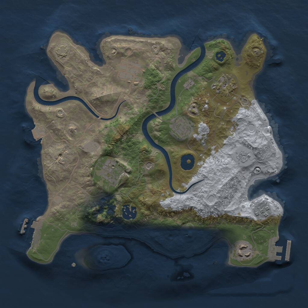 Rust Map: Procedural Map, Size: 3000, Seed: 19042565, 13 Monuments