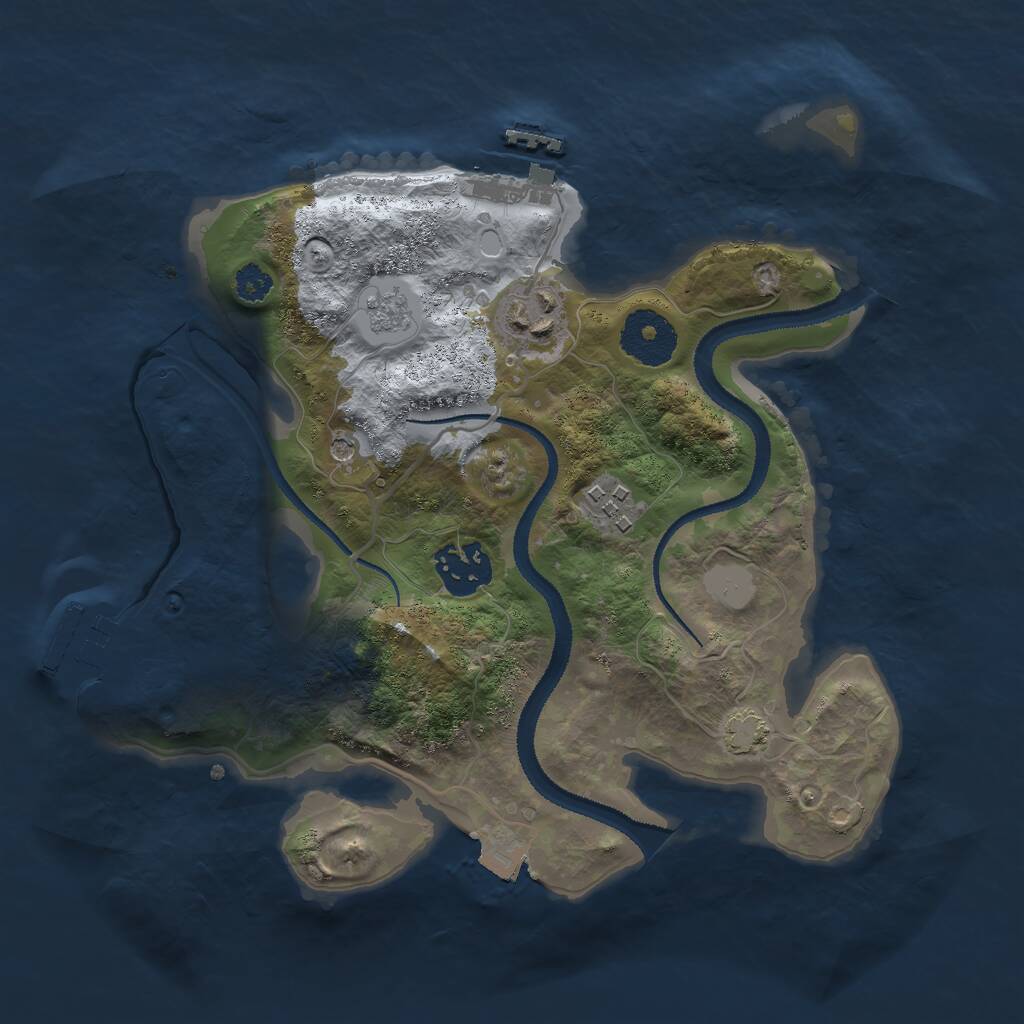 Rust Map: Procedural Map, Size: 2800, Seed: 694987877, 9 Monuments