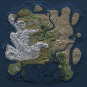 Thumbnail Rust Map: Procedural Map, Size: 3500, Seed: 1408436816, 14 Monuments