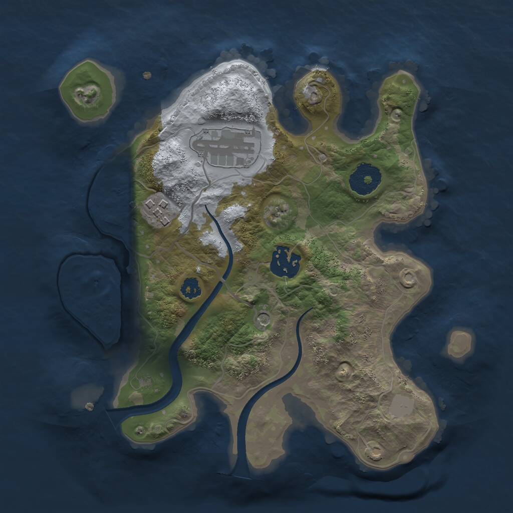 Rust Map: Procedural Map, Size: 2500, Seed: 1804843400, 5 Monuments