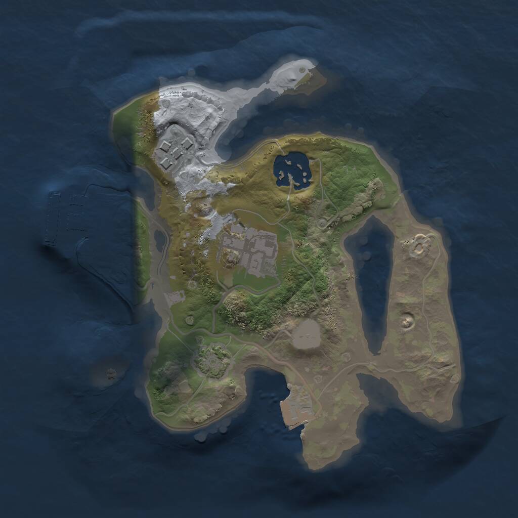 Rust Map: Procedural Map, Size: 2000, Seed: 1804843400, 6 Monuments