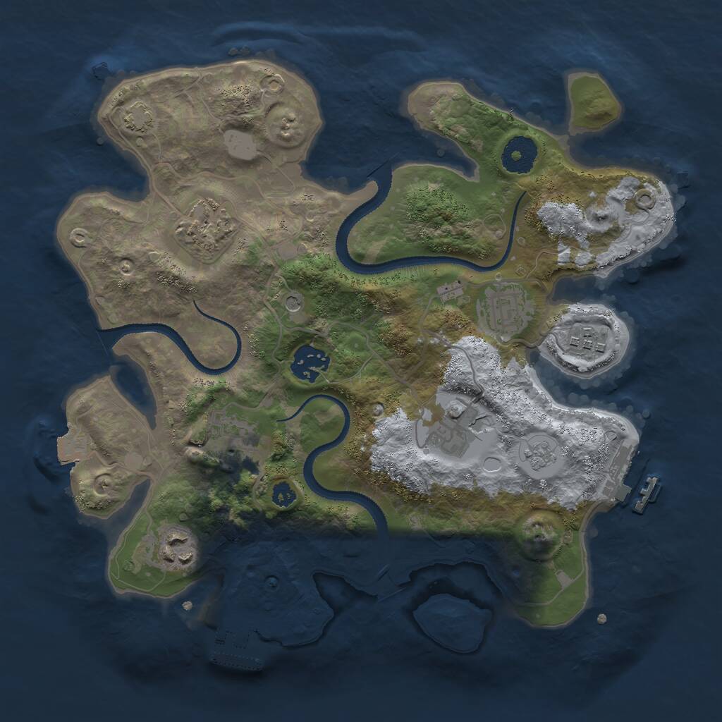 Rust Map: Procedural Map, Size: 3000, Seed: 754900472, 13 Monuments