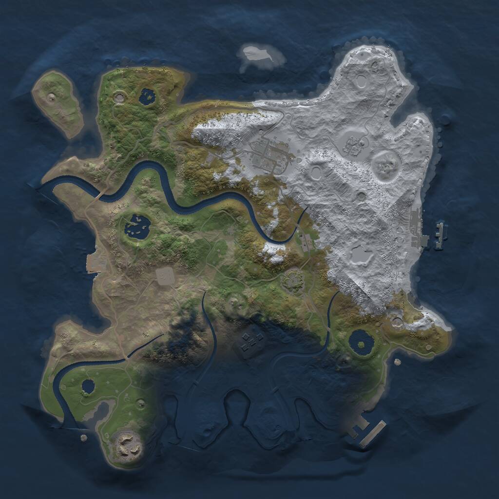 Rust Map: Procedural Map, Size: 3000, Seed: 999136411, 10 Monuments