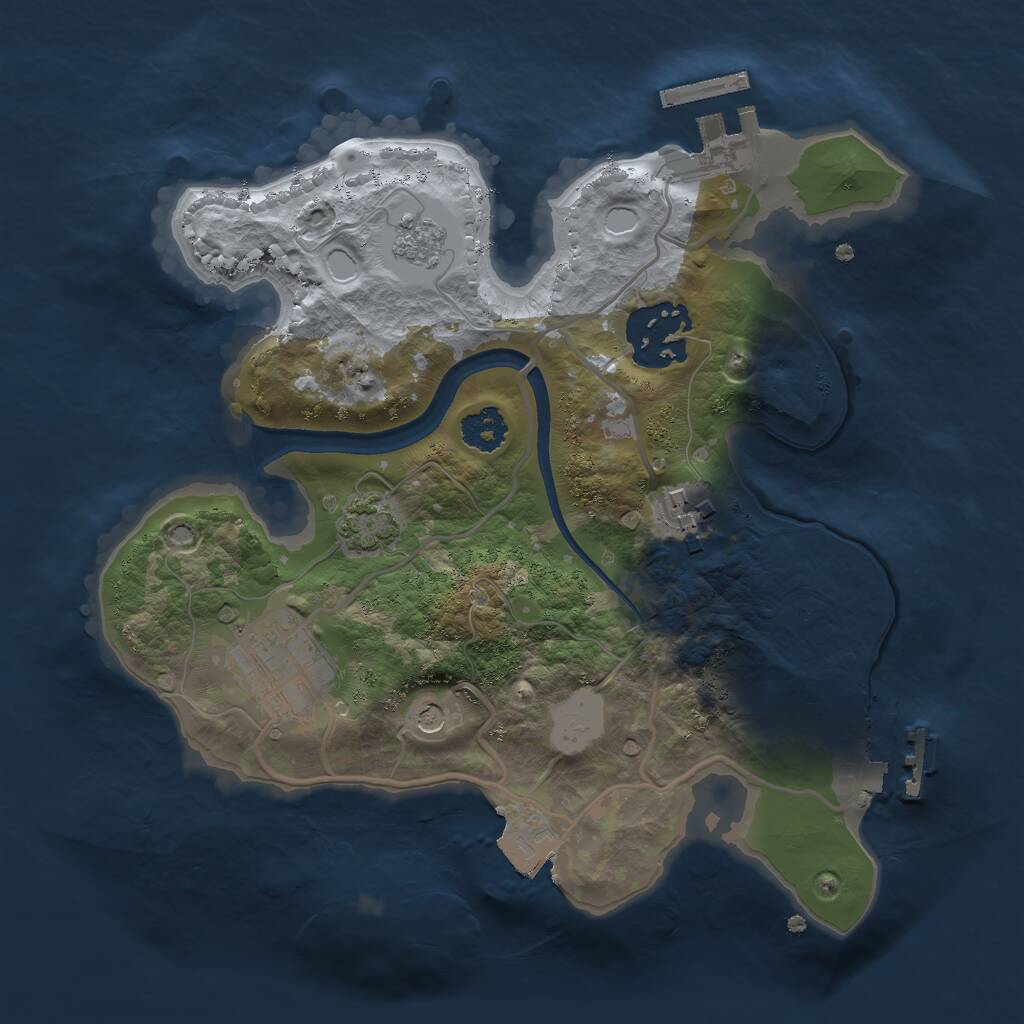 Rust Map: Procedural Map, Size: 2300, Seed: 1251238695, 9 Monuments