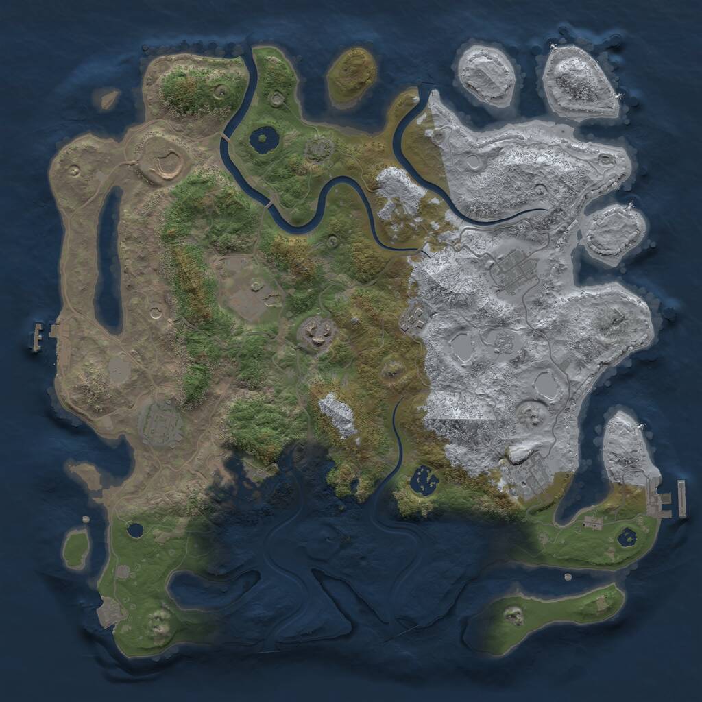 Rust Map: Procedural Map, Size: 3800, Seed: 352962, 15 Monuments