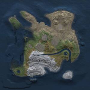 Thumbnail Rust Map: Procedural Map, Size: 2400, Seed: 1833235034, 8 Monuments