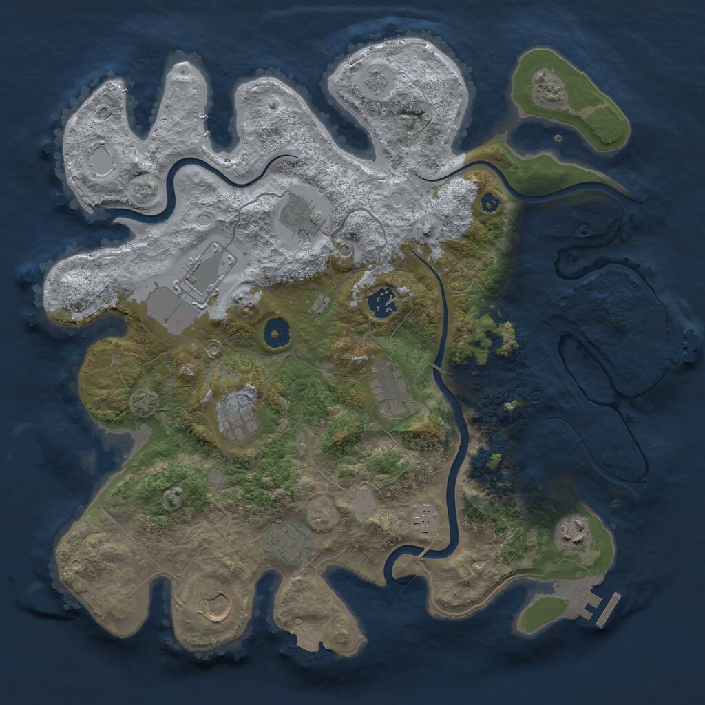 Rust Map: Procedural Map, Size: 3700, Seed: 103447391, 15 Monuments