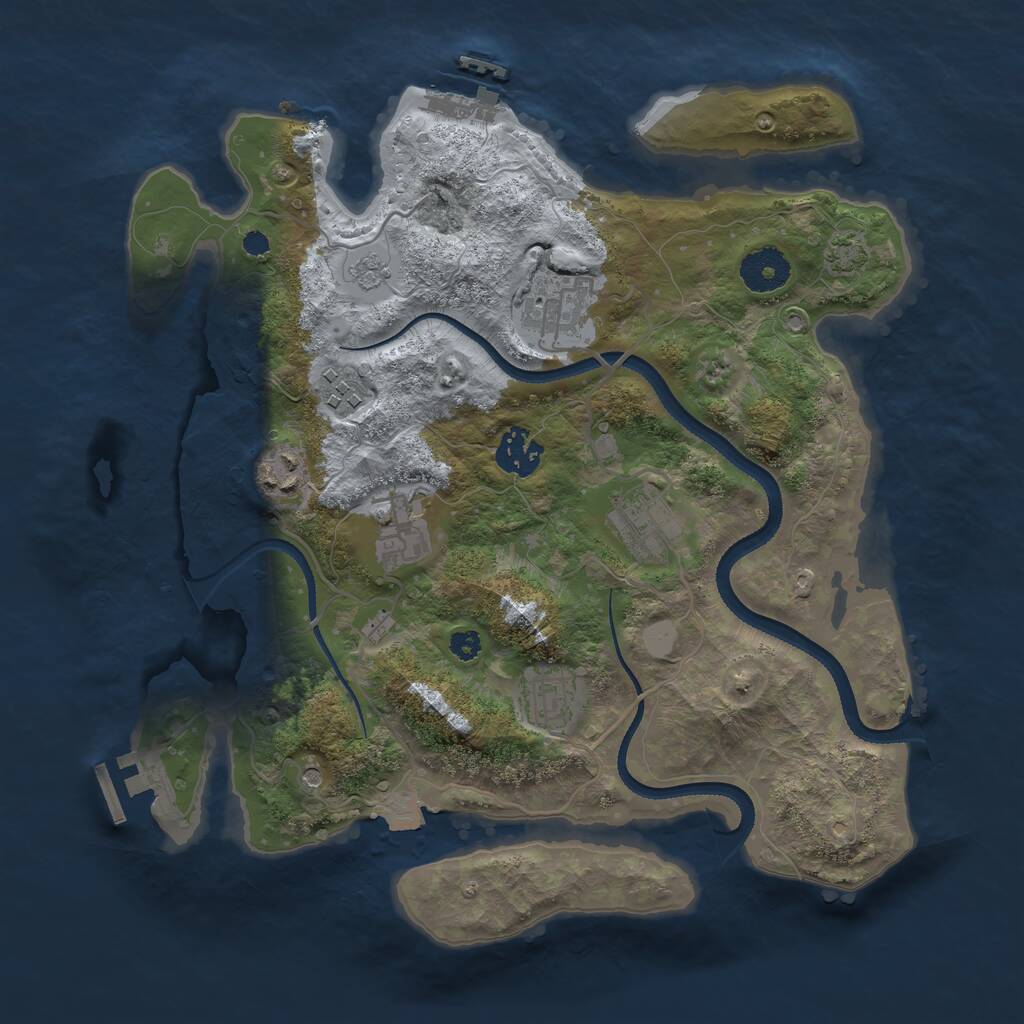 Rust Map: Procedural Map, Size: 3300, Seed: 423186686, 13 Monuments