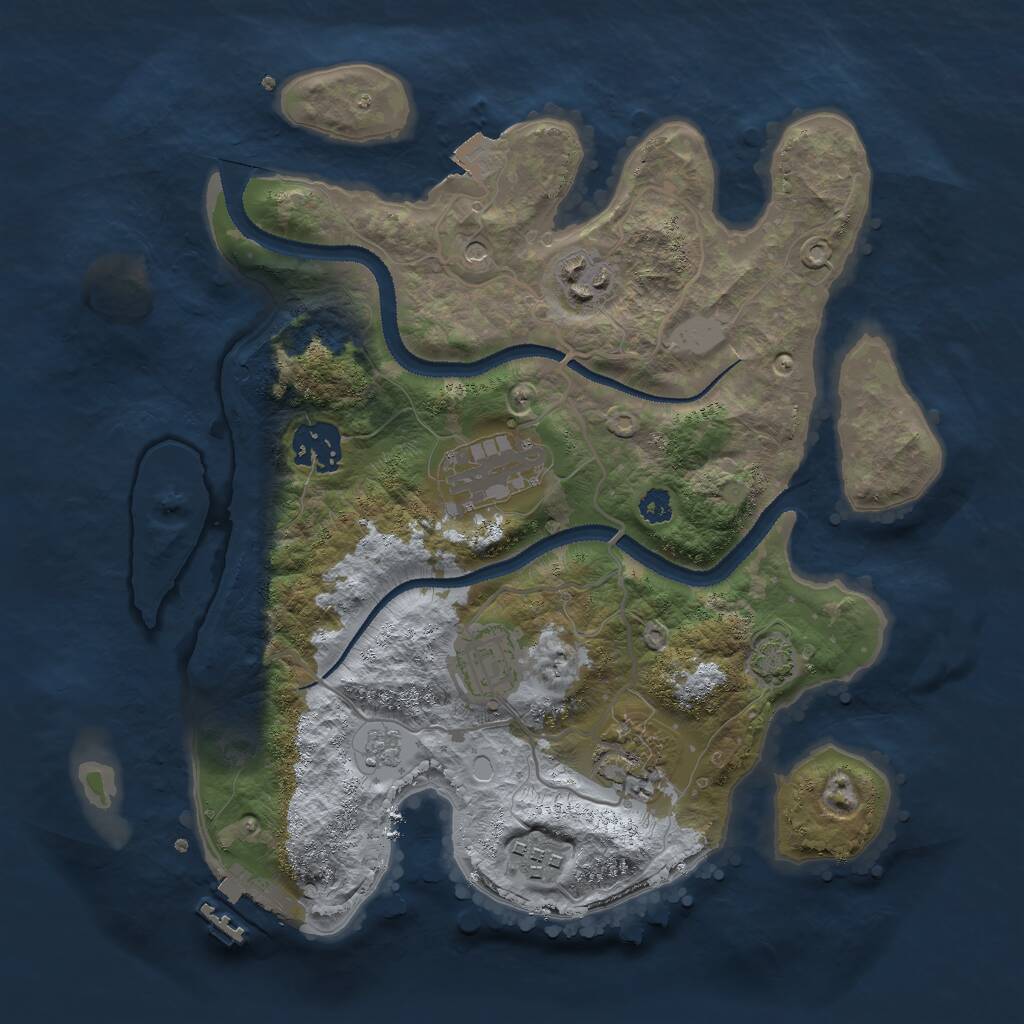 Rust Map: Procedural Map, Size: 3000, Seed: 1353082984, 11 Monuments