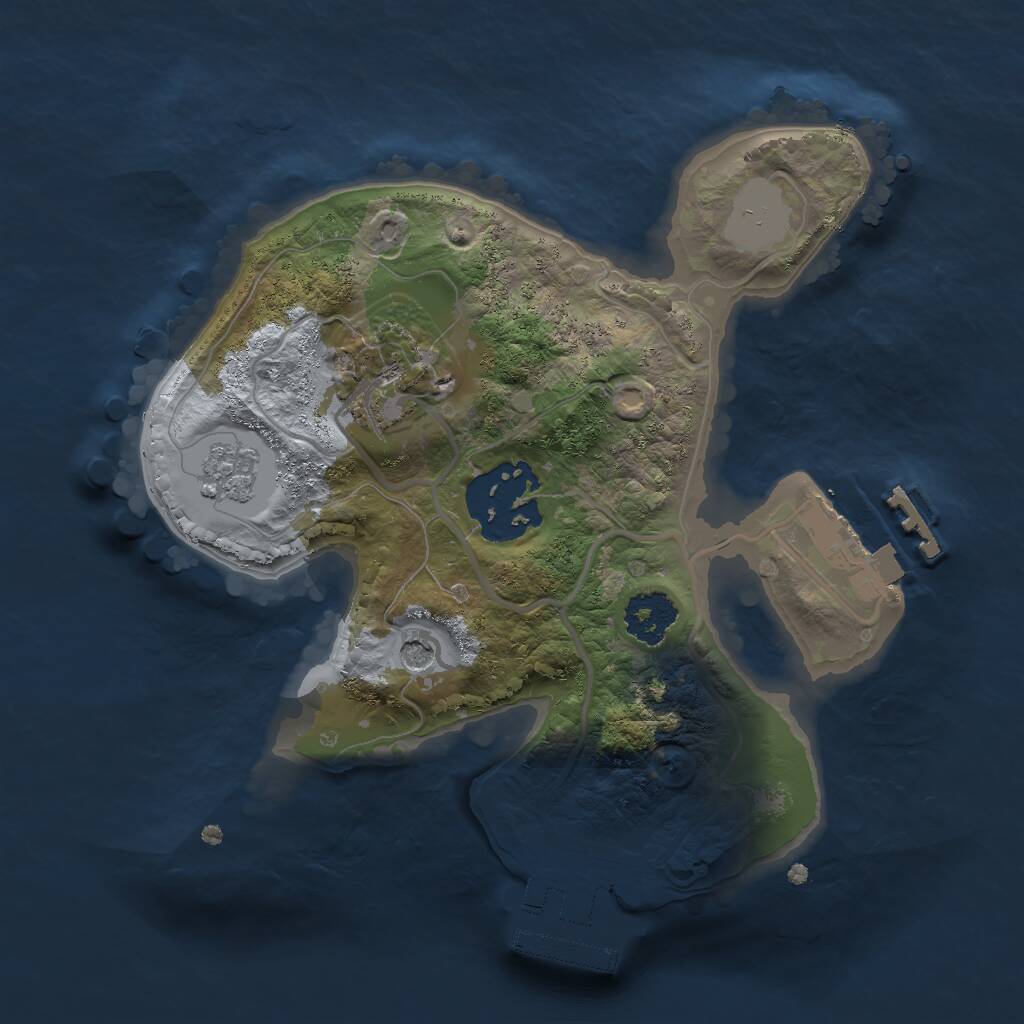 Rust Map: Procedural Map, Size: 2000, Seed: 3475436, 7 Monuments