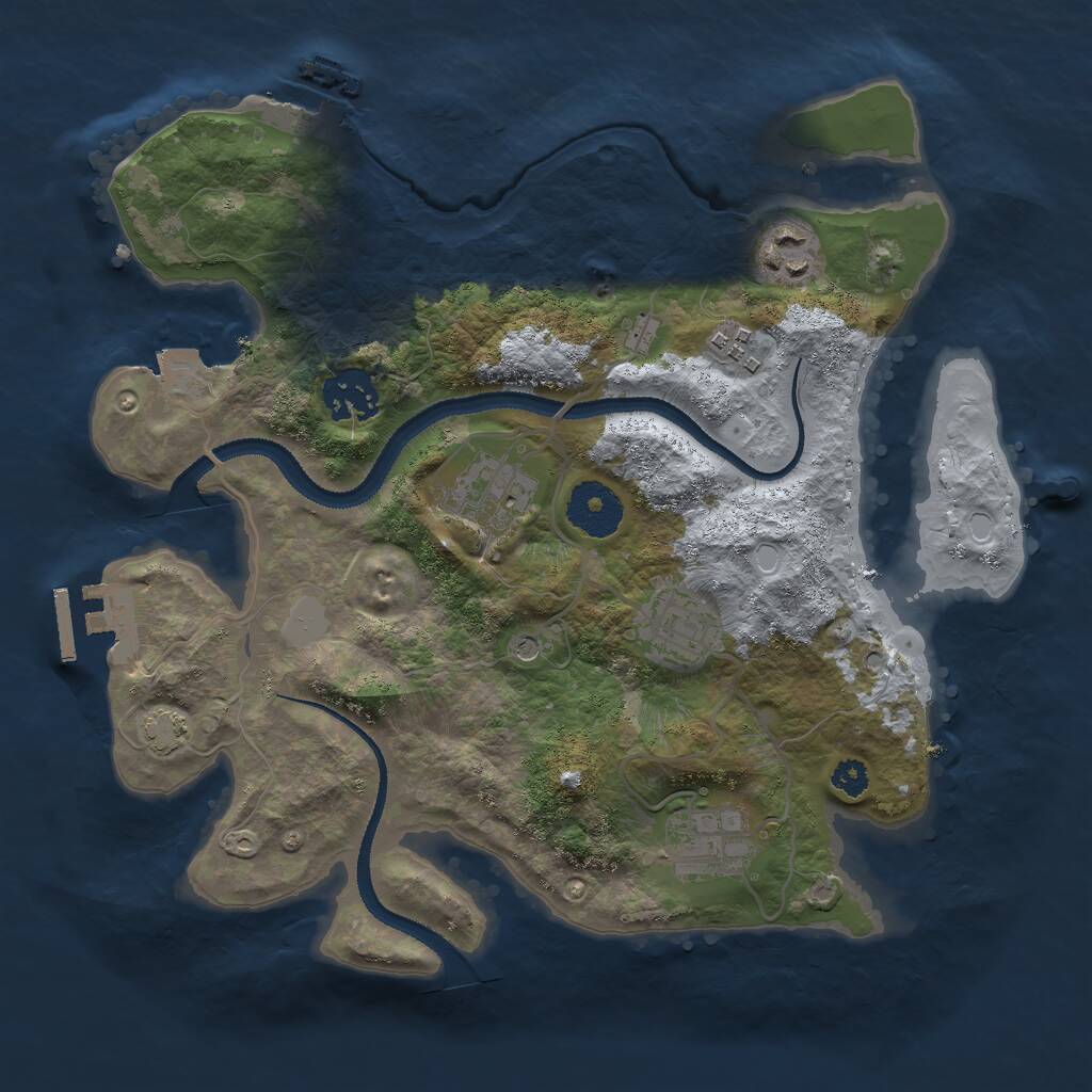 Rust Map: Procedural Map, Size: 3000, Seed: 1893724195, 11 Monuments