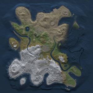 Thumbnail Rust Map: Procedural Map, Size: 3000, Seed: 24775, 11 Monuments