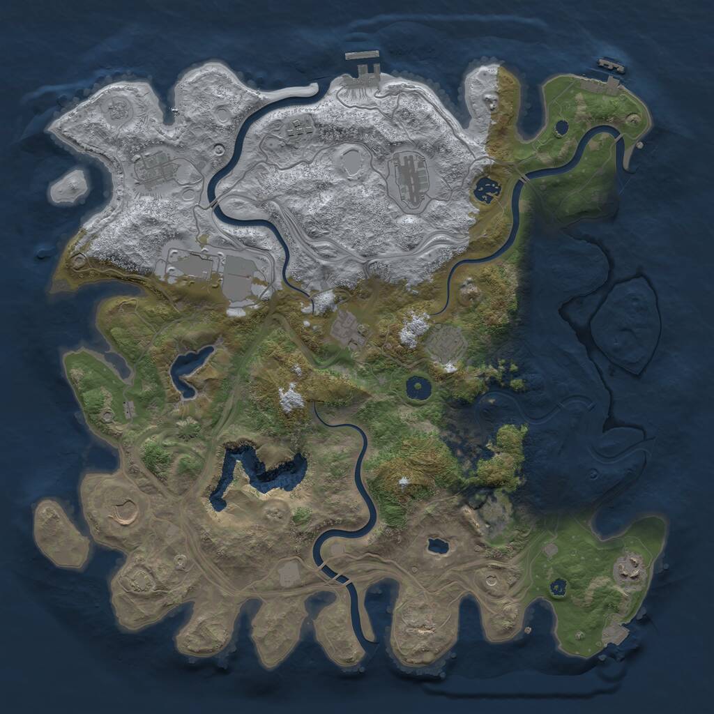 Rust Map: Procedural Map, Size: 4250, Seed: 1973064825, 16 Monuments