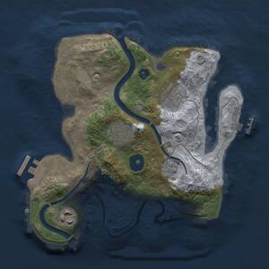 Thumbnail Rust Map: Procedural Map, Size: 2500, Seed: 1482759321, 7 Monuments