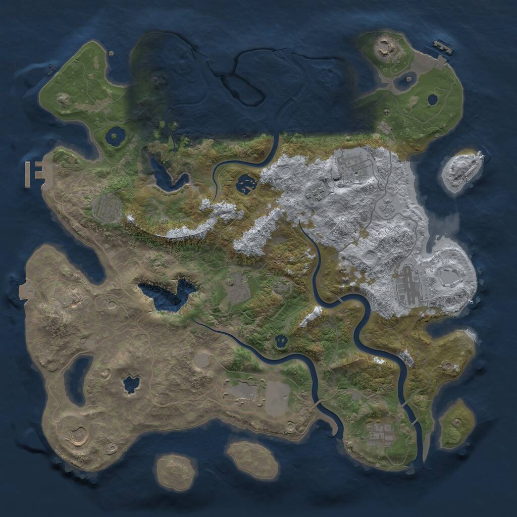 Rust Map: Procedural Map, Size: 4000, Seed: 954731048, 16 Monuments