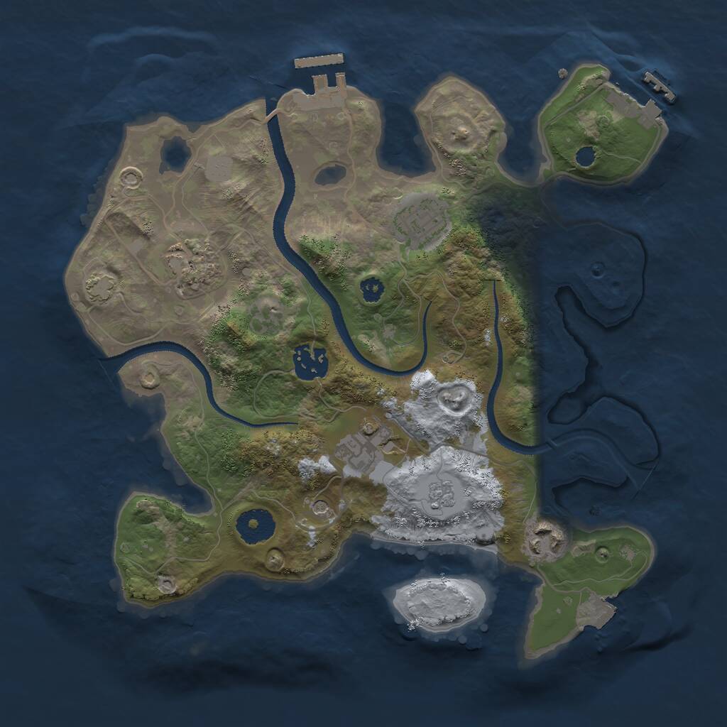 Rust Map: Procedural Map, Size: 3000, Seed: 1974851066, 11 Monuments