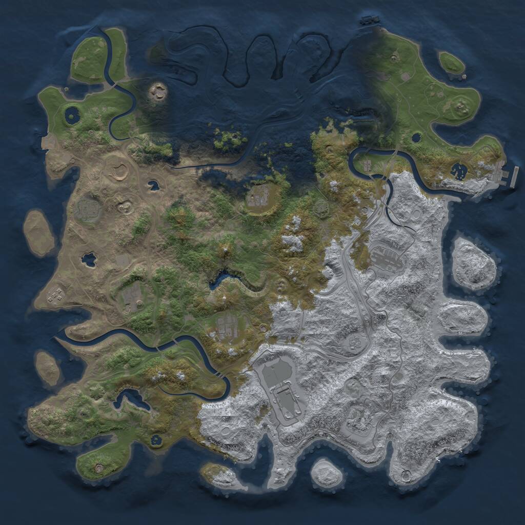 Rust Map: Procedural Map, Size: 4800, Seed: 957315698, 17 Monuments