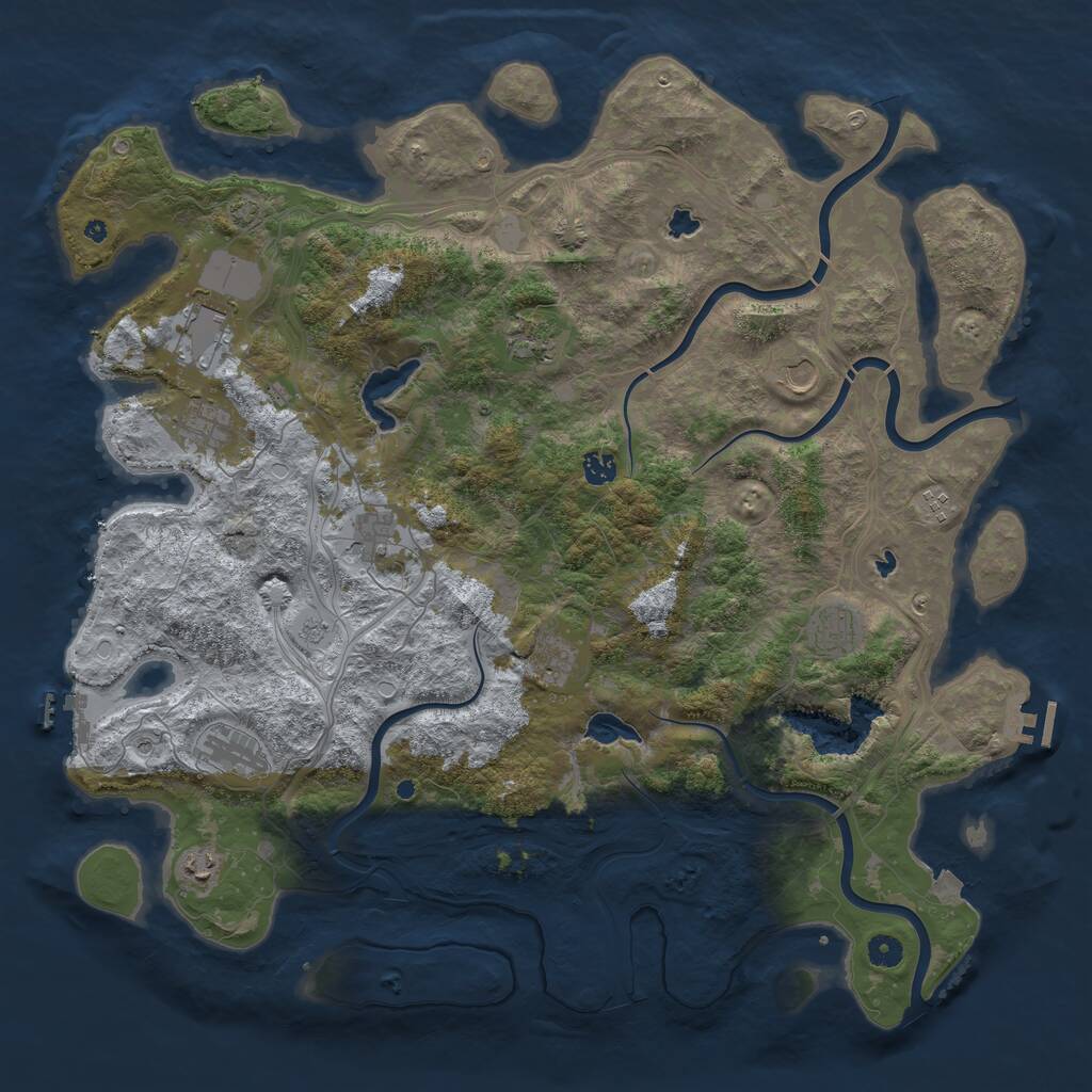 Rust Map: Procedural Map, Size: 4800, Seed: 858557484, 17 Monuments