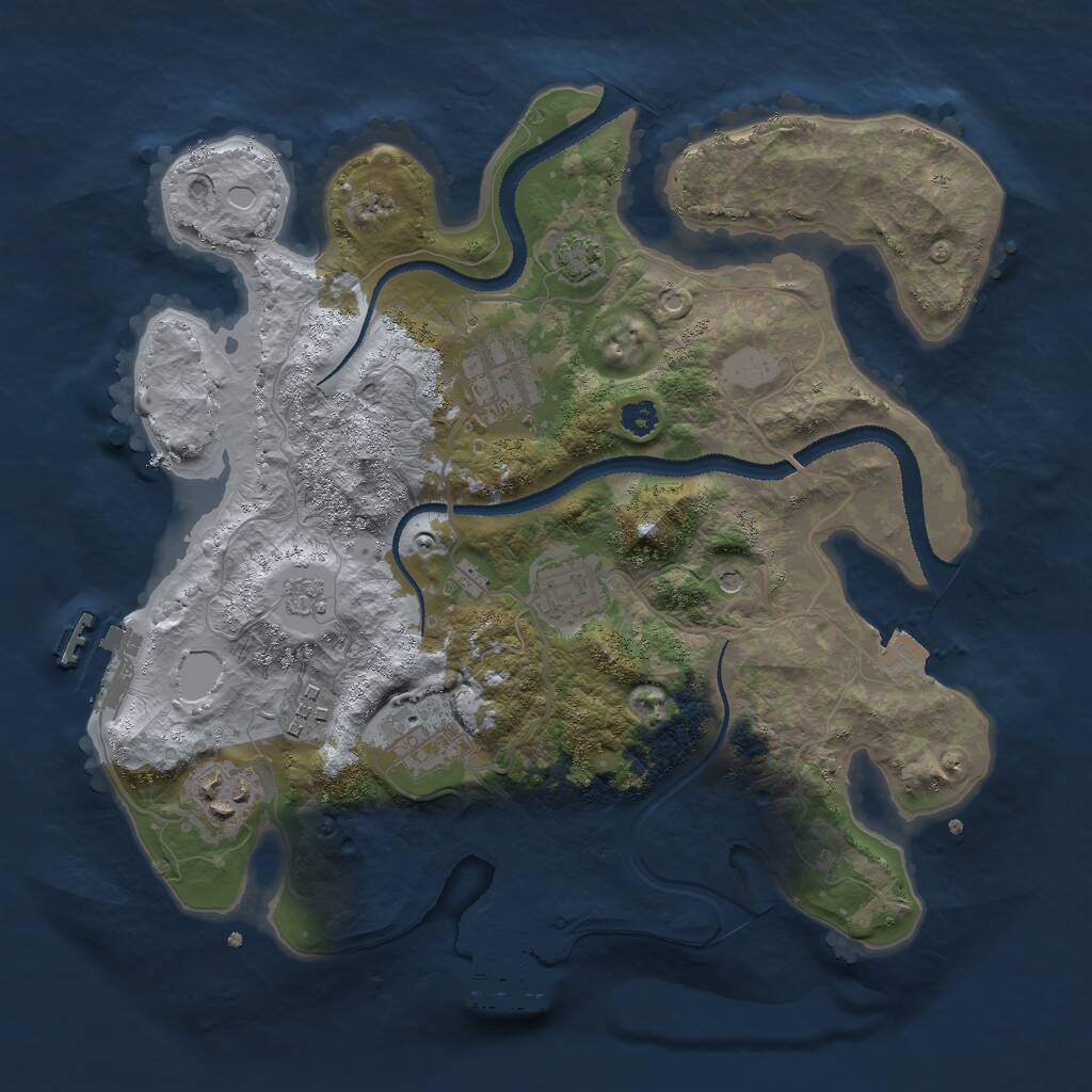Rust Map: Procedural Map, Size: 3000, Seed: 276076, 11 Monuments
