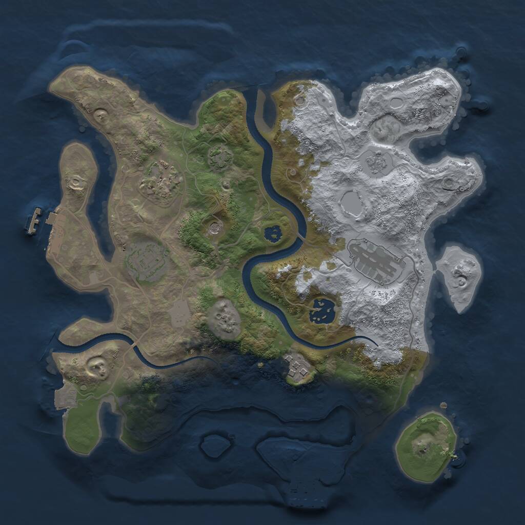 Rust Map: Procedural Map, Size: 3000, Seed: 1167117329, 11 Monuments