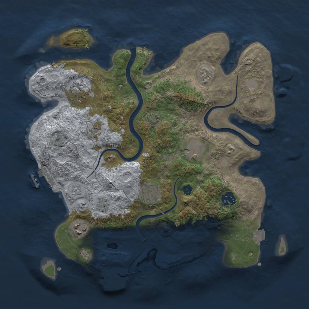 Rust Map: Procedural Map, Size: 3300, Seed: 26144519, 12 Monuments