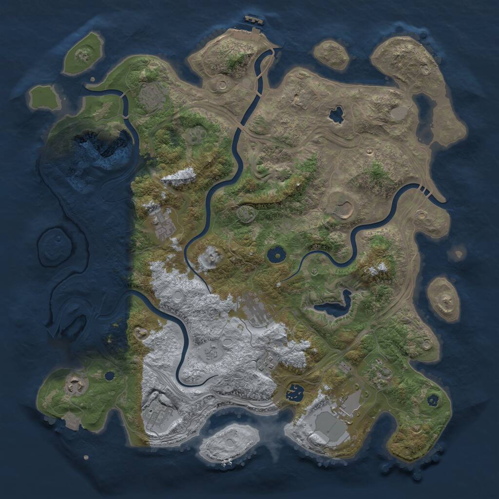 Rust Map: Procedural Map, Size: 4250, Seed: 14335586, 15 Monuments