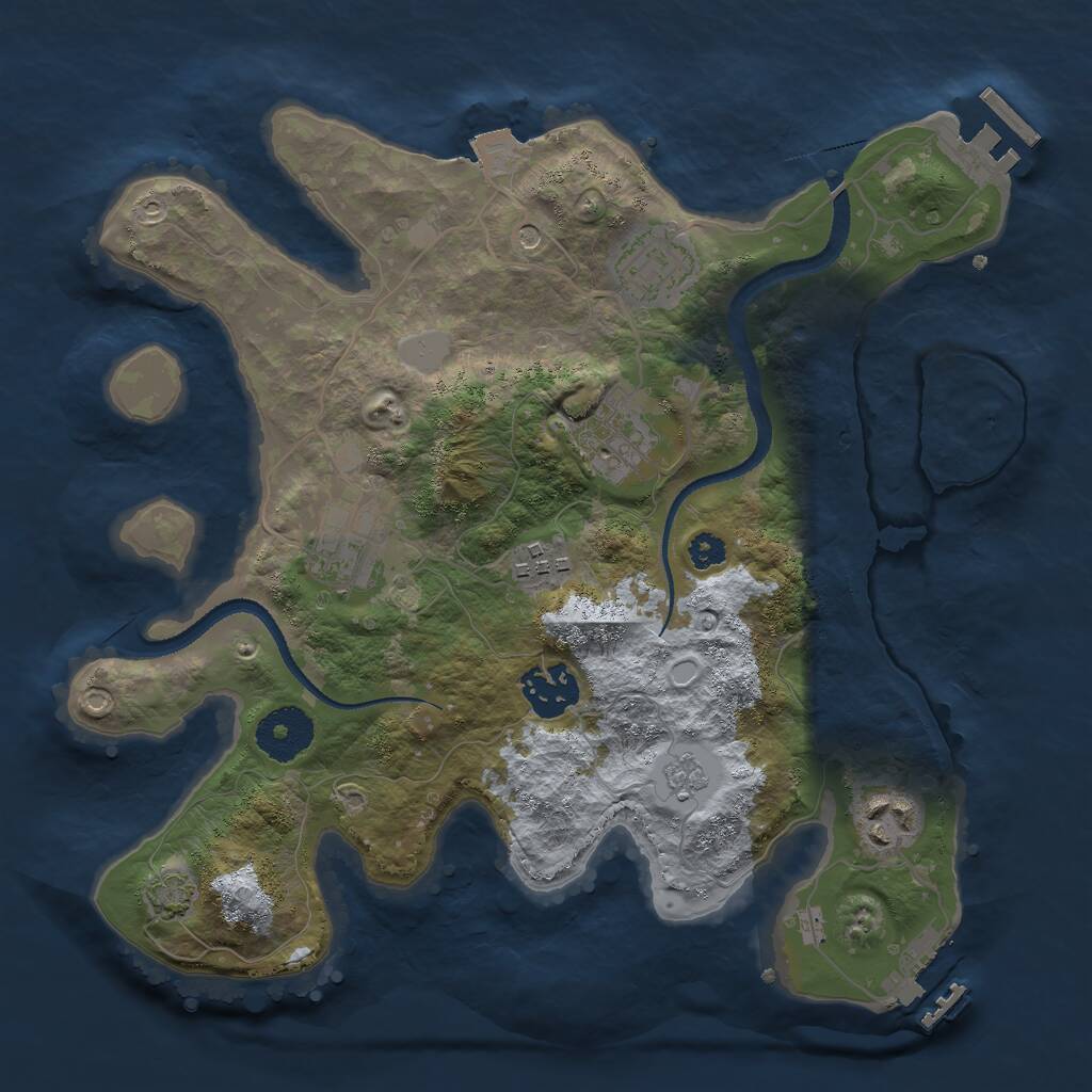 Rust Map: Procedural Map, Size: 3000, Seed: 6290, 12 Monuments
