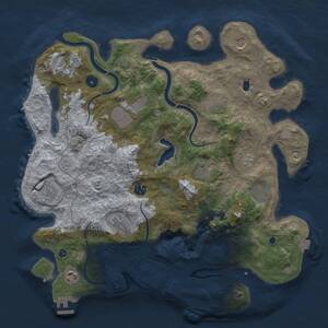 Thumbnail Rust Map: Procedural Map, Size: 4000, Seed: 1936012128, 17 Monuments
