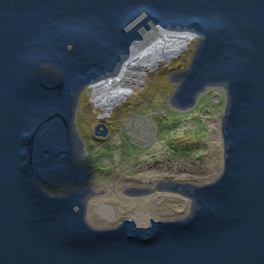Rust Map: Procedural Map, Size: 2000, Seed: 13604900, 4 Monuments