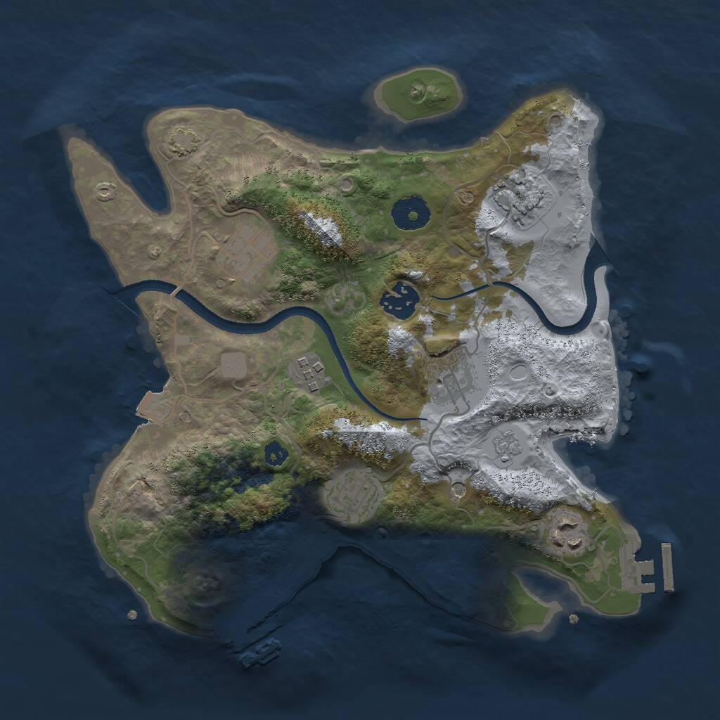 Rust Map: Procedural Map, Size: 3000, Seed: 98210, 13 Monuments