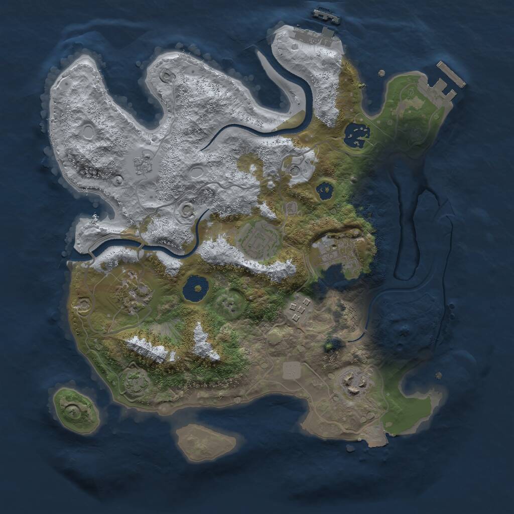 Rust Map: Procedural Map, Size: 3000, Seed: 24552456, 12 Monuments