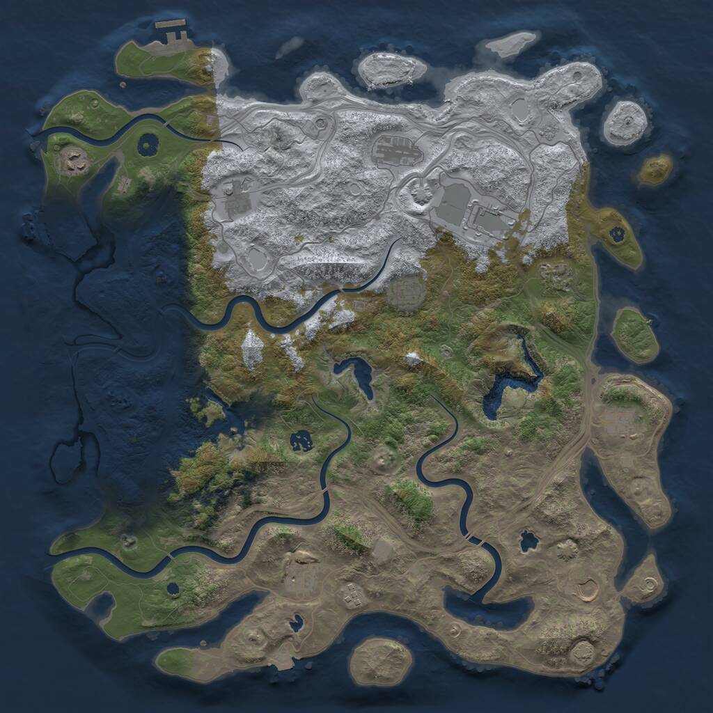 Rust Map: Procedural Map, Size: 4750, Seed: 963306235, 17 Monuments