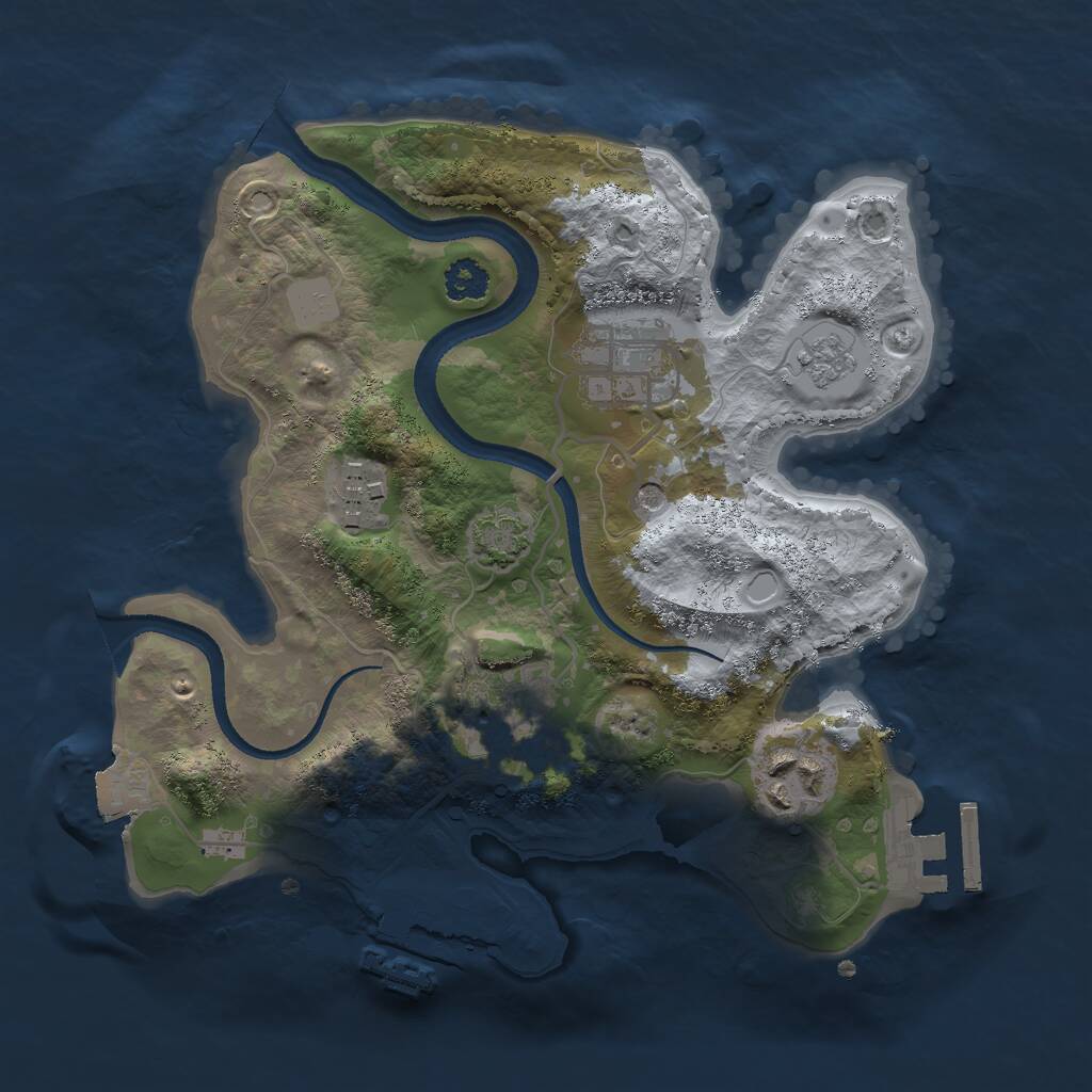 Rust Map: Procedural Map, Size: 2500, Seed: 4501, 10 Monuments