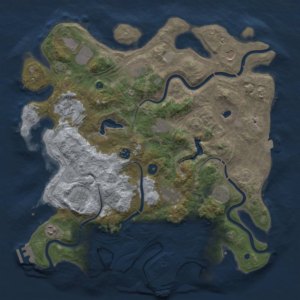 Rust Map: Procedural Map, Size: 4250, Seed: 4687431, 17 Monuments