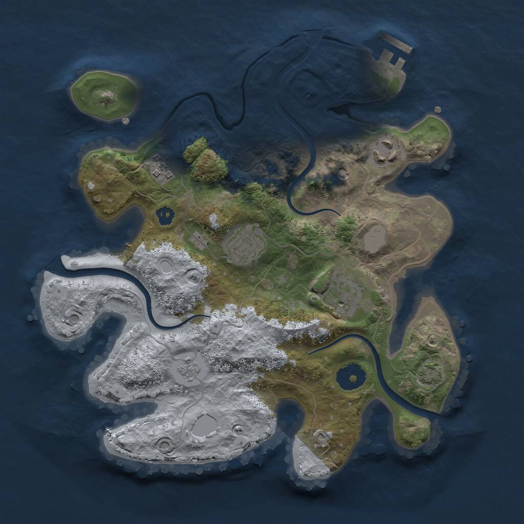 Rust Map: Procedural Map, Size: 2850, Seed: 1255906710, 9 Monuments