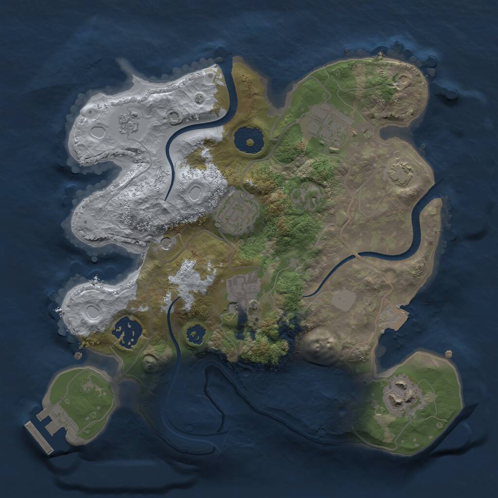 Rust Map: Procedural Map, Size: 2600, Seed: 2021587670, 10 Monuments