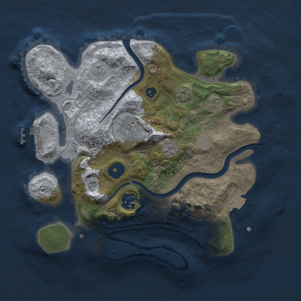 Rust Map: Procedural Map, Size: 2800, Seed: 53876698, 8 Monuments