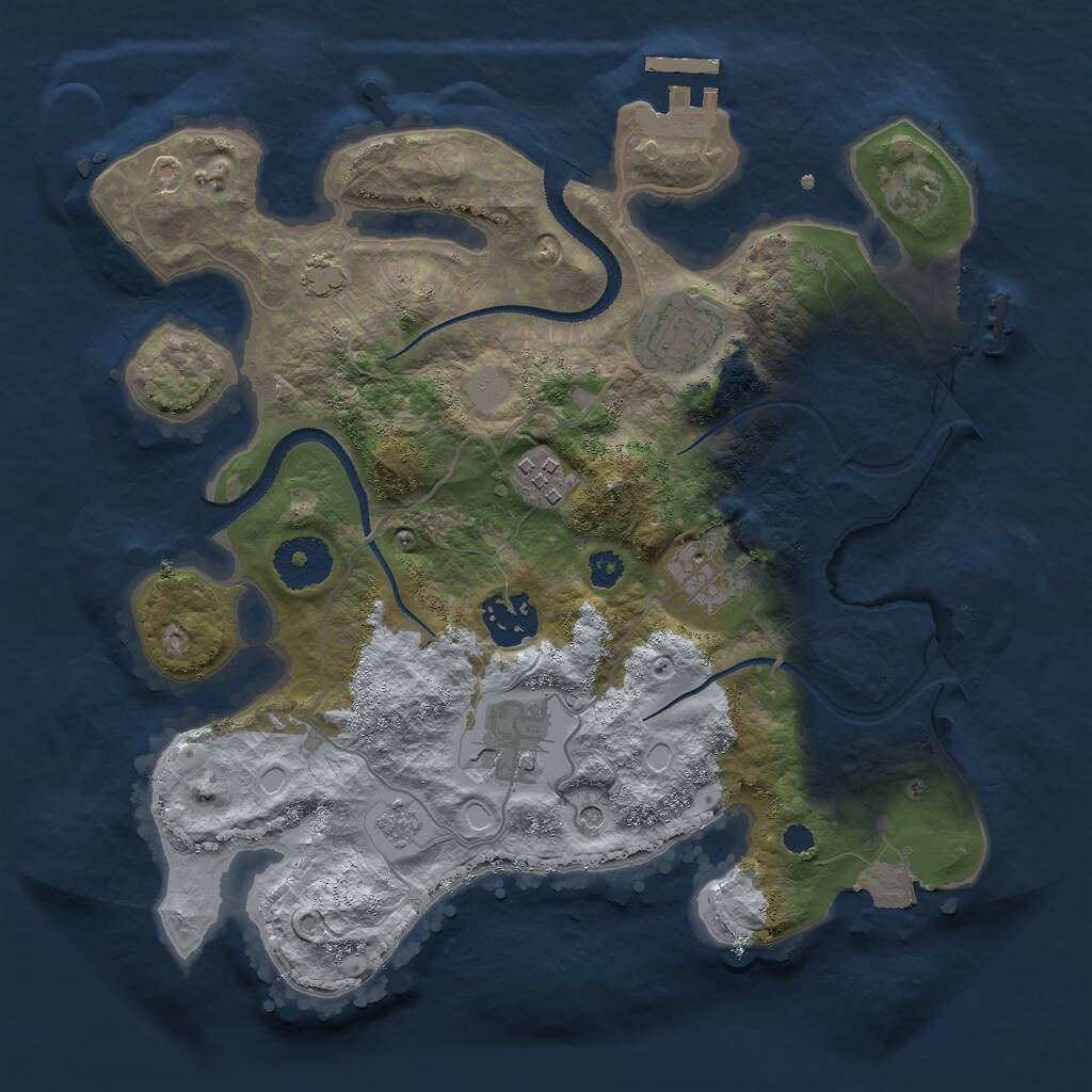 Rust Map: Procedural Map, Size: 3000, Seed: 1473522392, 11 Monuments