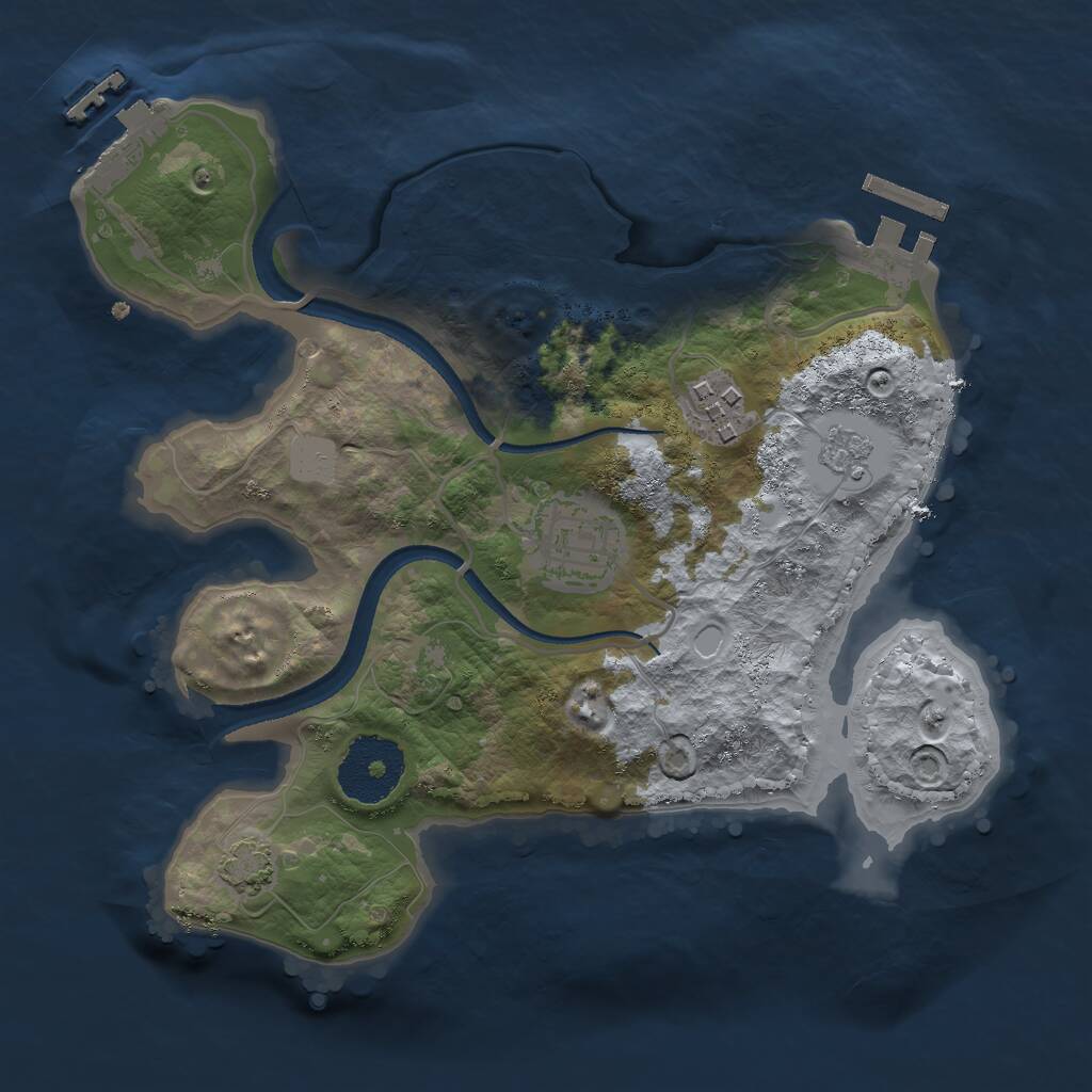 Rust Map: Procedural Map, Size: 2500, Seed: 68767, 7 Monuments
