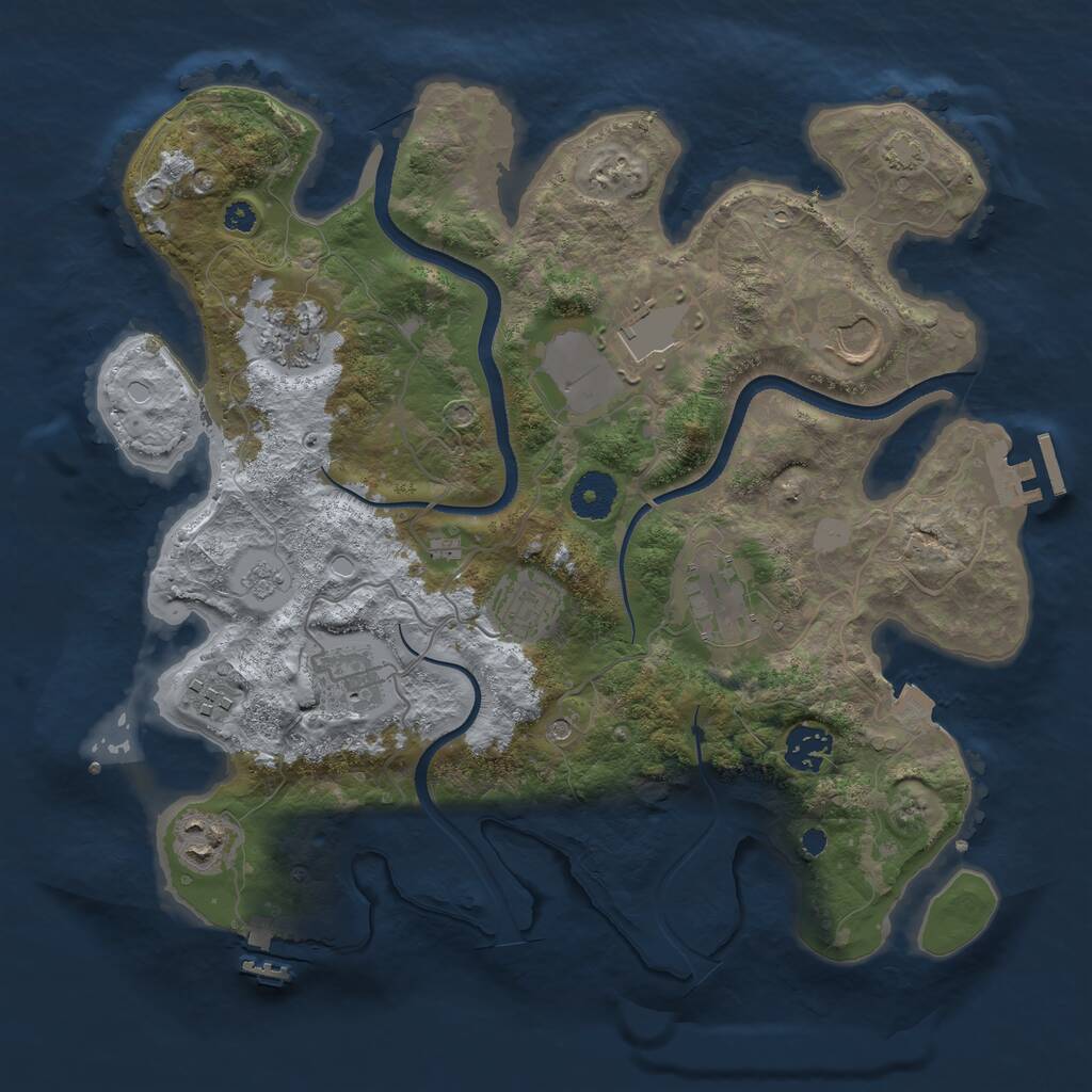 Rust Map: Procedural Map, Size: 3500, Seed: 1521139713, 15 Monuments