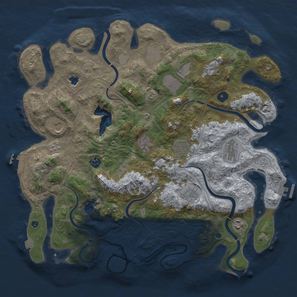 Rust Map: Procedural Map, Size: 4250, Seed: 1271322454, 17 Monuments