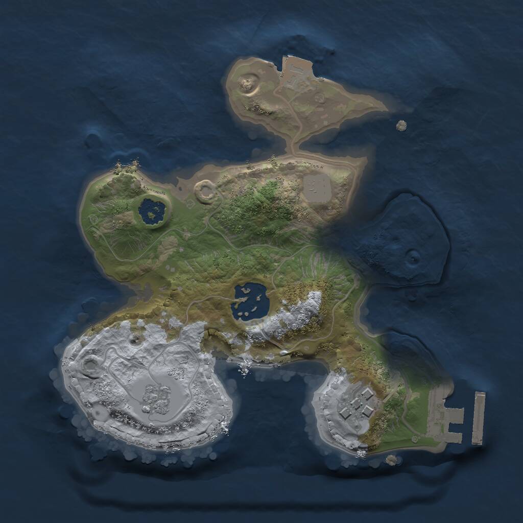 Rust Map: Procedural Map, Size: 2000, Seed: 19900, 5 Monuments