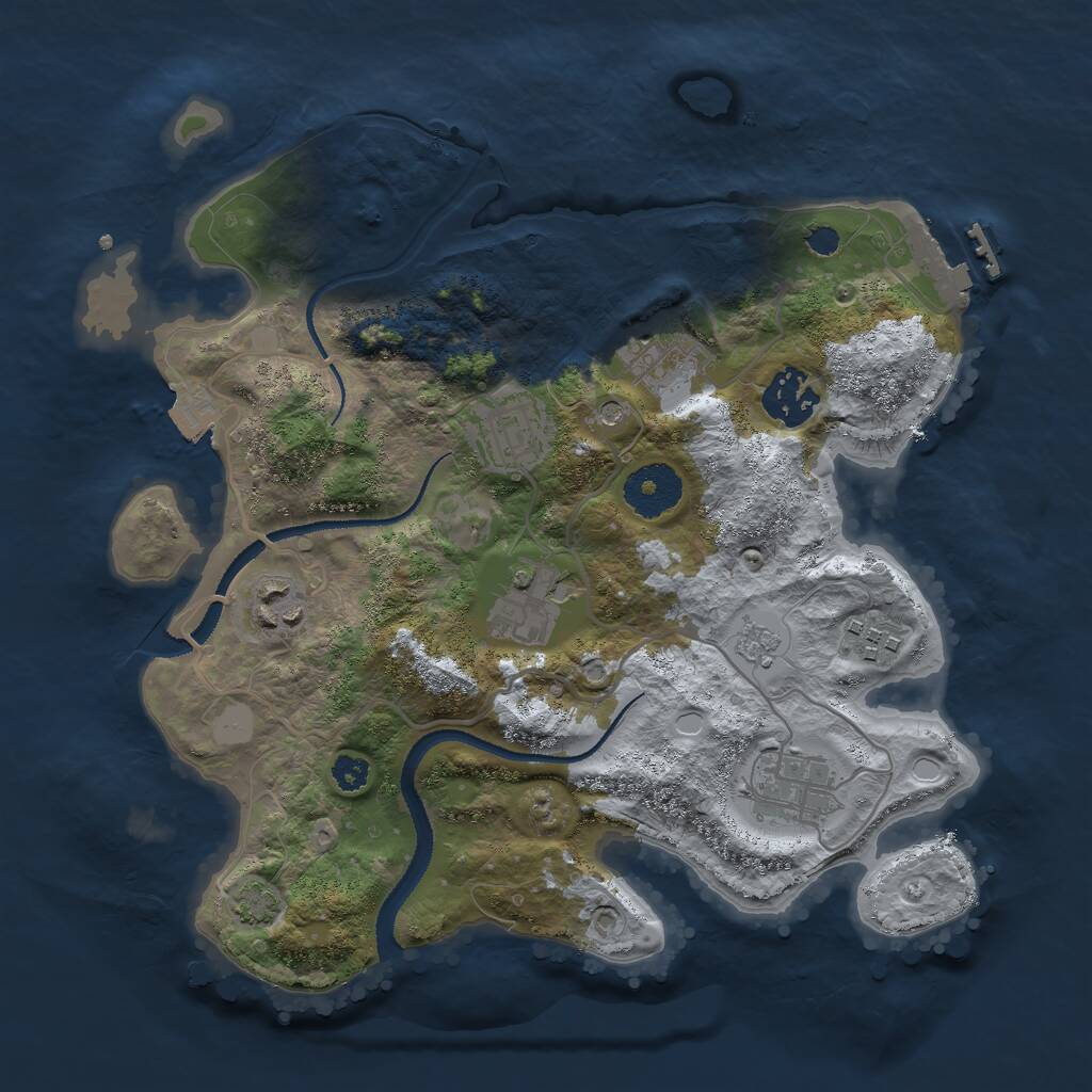 Rust Map: Procedural Map, Size: 3000, Seed: 865002, 12 Monuments
